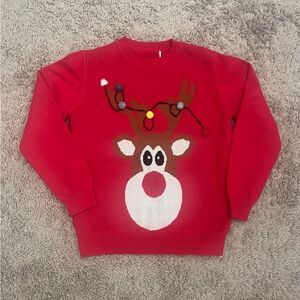 Reindeer Christmas Sweater Size 6 unisex kids